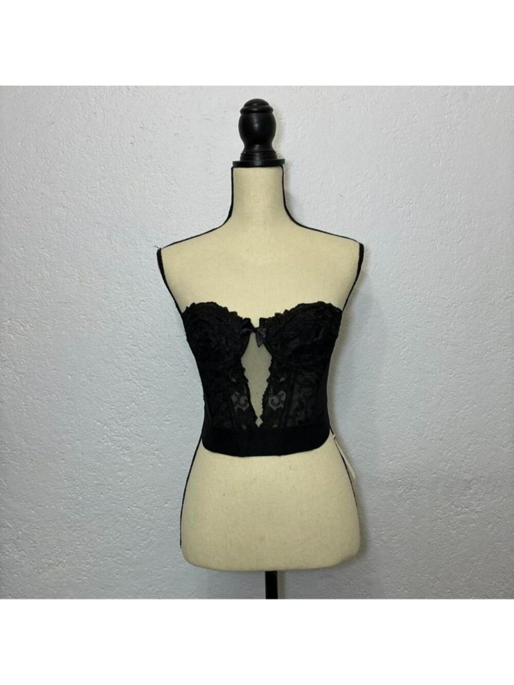 NWT Vintage Black Lace Bustier Corset Top